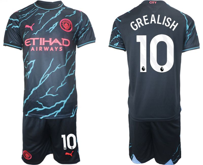 Men 2023-2024 Club Manchester City away blue #10 Soccer Jersey->customized soccer jersey->Custom Jersey